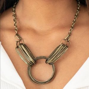 Antique brass jewelry set